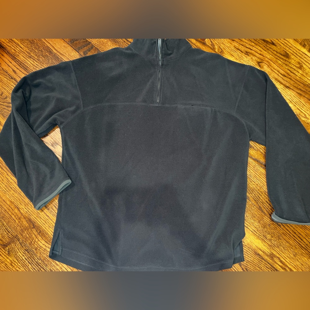 Zegna Sport mens black/dark gray 3/4 zip up fleece MADE IN ITALY size XL